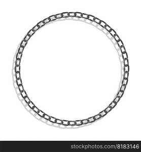 Round CHAIN frame for decorative headers. Gray ornates frames with CHAIN isolated on white background. Vector decorative element