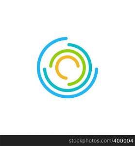 round circles modern logo concept, global twist sphere contour lines logo symbol icon vector design illustration