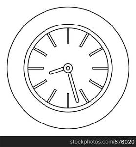 Round clock icon. Outline illustration of round clock vector icon for web. Round clock icon, outline style.
