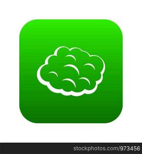 Round cloud icon digital green for any design isolated on white vector illustration. Round cloud icon digital green