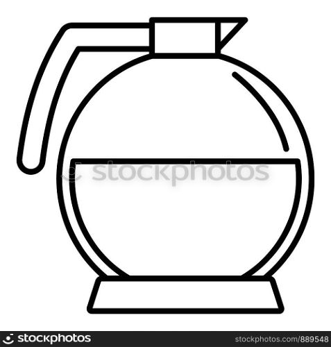 Round coffee glass icon. Outline round coffee glass vector icon for web design isolated on white background. Round coffee glass icon, outline style