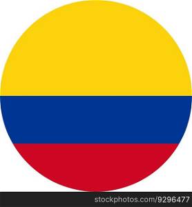 round Colombian national flag of Colombia, America. round Colombian flag of Colombia