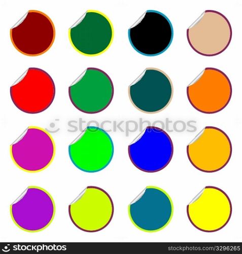 round colored stickers isolated on white, vector art illustration; more stickers in my gallery