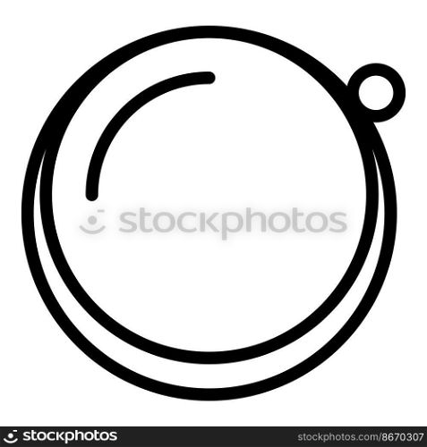 Round cosmetic bag icon outline vector. Case beauty. Zip small. Round cosmetic bag icon outline vector. Case beauty