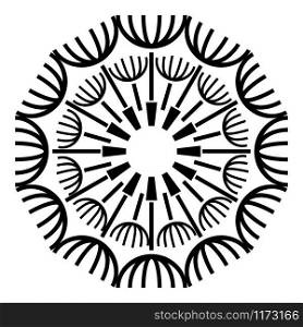 Round dandelion icon. Simple illustration of round dandelion vector icon for web design isolated on white background. Round dandelion icon, simple style