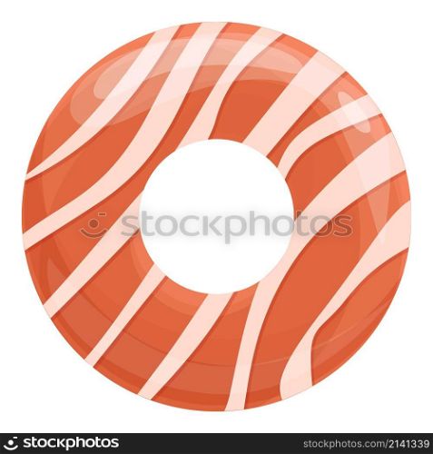 Round donut icon cartoon vector. Sugar cake. Food cream. Round donut icon cartoon vector. Sugar cake