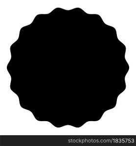 Round element with wavy edges Circle label sticker icon black color vector illustration flat style simple image. Round element with wavy edges Circle label sticker icon black color vector illustration flat style image