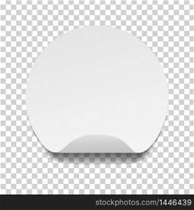 Round empty adhesive paper sticker mock up with bent edge. Template of empty circle sticky label in mockup style. vector eps10. Round empty adhesive paper sticker mock up with bent edge. Template of empty circle sticky label in mockup style. vector