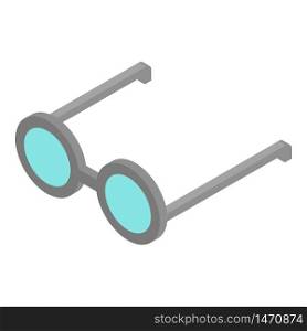 Round eyeglasses icon. Isometric of round eyeglasses vector icon for web design isolated on white background. Round eyeglasses icon, isometric style