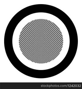 Round filter material icon in circle round black color vector illustration flat style simple image. Round filter material icon in circle round black color vector illustration flat style image