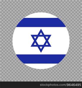 Round flag of Israel, national symbol. Vector illustration on a transparent background.