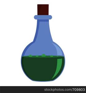 Round flask icon. Cartoon illustration of round flask vector icon for web. Round flask icon, cartoon style
