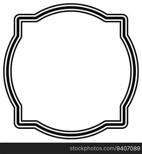 Round frame border, vintage frame decorative, border simple outline black