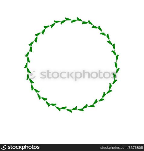 round frame logo with circular leaf motif vector illustration design