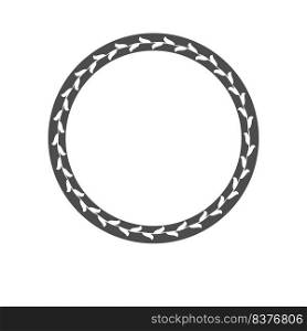 round frame logo with circular leaf motif vector illustration design