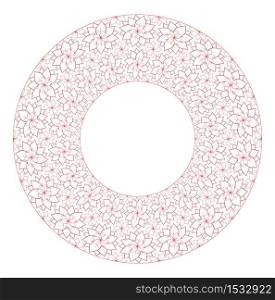 Round frame of delicate lotus flowers and a place for text. Vector element for greeting cards, invitation cards and your creativity. Round frame of delicate lotus flowers and a place for text.