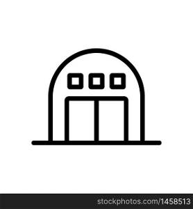round garage with alarm icon vector. round garage with alarm sign. isolated contour symbol illustration. round garage with alarm icon vector outline illustration