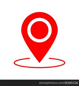 Round geo location pin on red ring circle icon. Vector illustration. EPS 10. stock image.. Round geo location pin on red ring circle icon. Vector illustration. EPS 10.