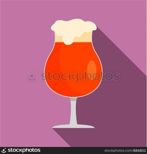 Round glass of beer icon. Flat illustration of round glass of beer vector icon for web design. Round glass of beer icon, flat style