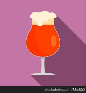 Round glass of beer icon. Flat illustration of round glass of beer vector icon for web design. Round glass of beer icon, flat style
