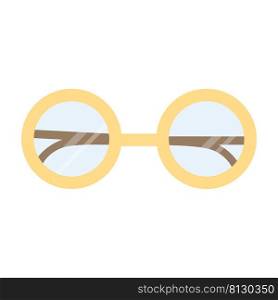 Round glasses for vision isolated vector. Accessory to improve the building cartoon. Simple image eyepiece. Round glasses for vision isolated vector