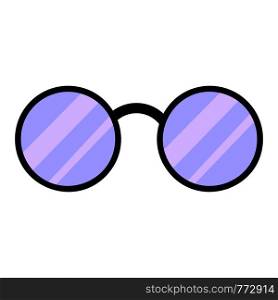 Round glasses icon. Cartoon of round glasses vector icon for web design isolated on white background. Round glasses icon, cartoon style