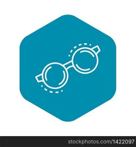 Round glasses icon. Outline round glasses vector icon for web design isolated on white background. Round glasses icon, outline style
