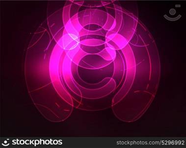 Round glowing elements on dark space, abstract background. Round glowing elements on dark space, abstract background. Vector illustration
