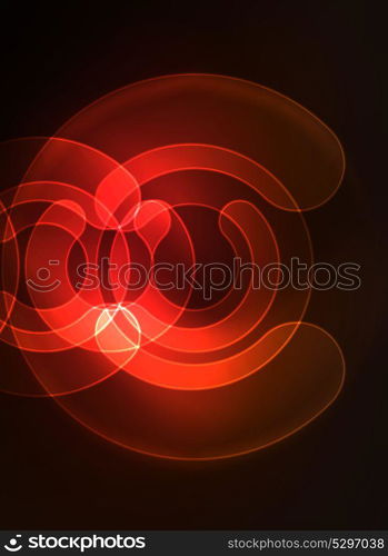 Round glowing elements on dark space, abstract background. Round glowing elements on dark space, abstract background. Vector illustration