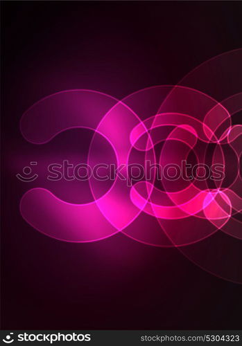 Round glowing elements on dark space, abstract background. Round glowing elements on dark space, abstract background. Vector illustration