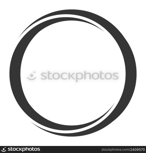 Round graceful frame logo calligraphy element, circle of two moons