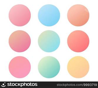 Round gradient set with modern abstract backgrounds. Colorful for calendar, brochure, invitation, cards, set for screens and mobile app. Template with round gradient. vector - Illustration