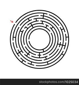 Round labyrinth. An interesting and useful game for children and adults. Simple flat vector illustration isolated on white background. Round labyrinth. An interesting and useful game for children and adults. Simple flat vector illustration isolated on white background.