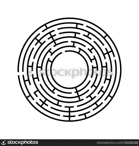 Round labyrinth. An interesting and useful game for children and adults. Simple flat vector illustration isolated on white background. Round labyrinth. An interesting and useful game for children and adults. Simple flat vector illustration isolated on white background.