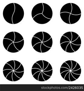 Round logo template icons infographics for data visualization, vector set of a circle sector for displaying complex information
