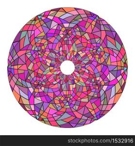 Round mandala made of stained glass. Broken glass. Vector element for your creativity. Round mandala made of stained glass. Broken glass.