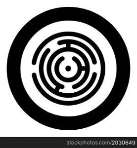 Round Maze icon in circle round black color vector illustration image solid outline style simple. Round Maze icon in circle round black color vector illustration image solid outline style
