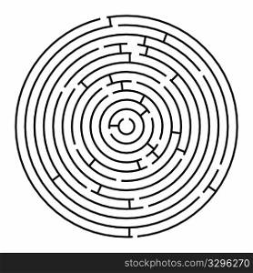 round maze, vector art illustration; easy to change colors
