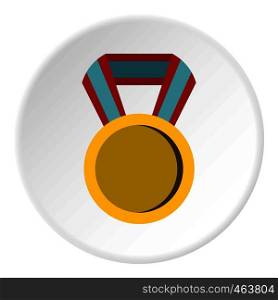 Round medal icon in flat circle isolated vector illustration for web. Round medal icon circle