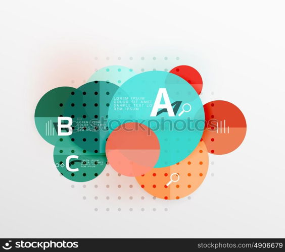 Round modern circle option infographic diagram. Round modern circle option infographic diagram. Vector template background for workflow layout, diagram, number options or web design