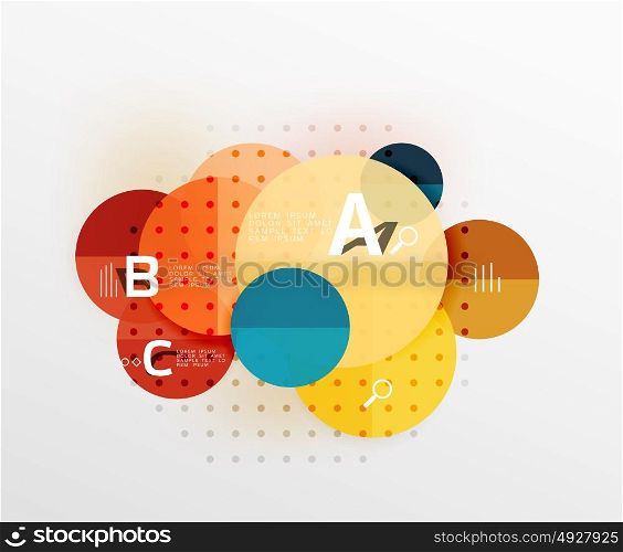 Round modern circle option infographic diagram. Round modern circle option infographic diagram. Vector template background for workflow layout, diagram, number options or web design