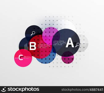 Round modern circle option infographic diagram. Vector template background for workflow layout, diagram, number options or web design