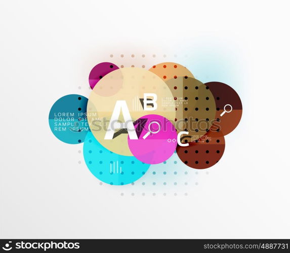 Round modern circle option infographic diagram. Vector template background for workflow layout, diagram, number options or web design