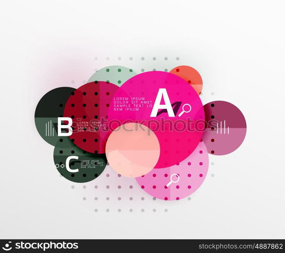 Round modern circle option infographic diagram. Vector template background for workflow layout, diagram, number options or web design