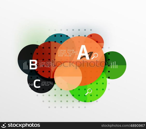 Round modern circle option infographic diagram. Vector template background for workflow layout, diagram, number options or web design