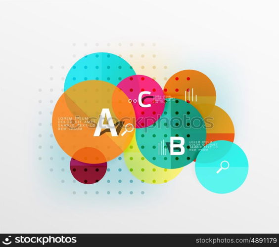 Round modern circle option infographic diagram. Vector template background for workflow layout, diagram, number options or web design