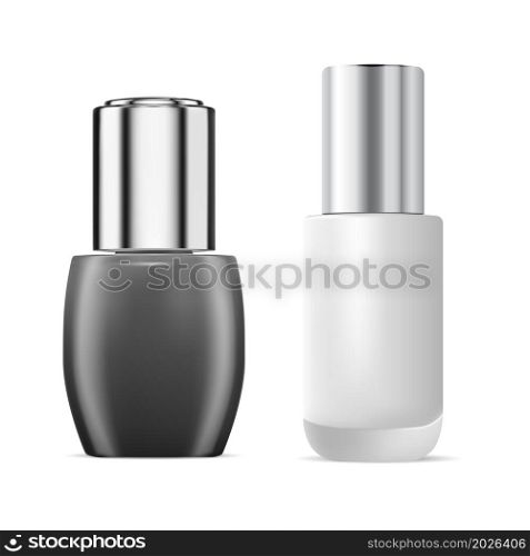 Round nail polish bottle. Nail enamel bottle blank, vector mock up. Nailpolish packaging blank, realistic cylinder container. Fingernails lacquer jar luxury pack mockup template. Round nail polish bottle. Nail enamel bottle blank