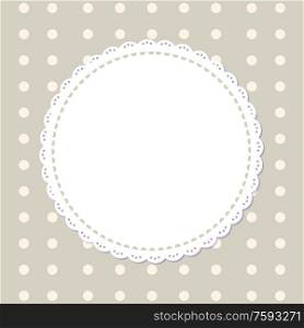 Round napkins with edge isolated on grey background in peas. Vector mockup of banner with spare place for text, circled border mockups, flat design templates. Round Napkins with Various Edges Isolated on Grey