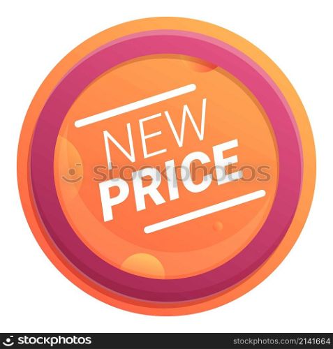Round new price icon cartoon vector. Sale badge. Tag label. Round new price icon cartoon vector. Sale badge