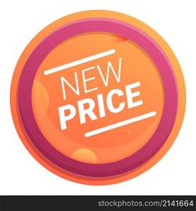 Round new price icon cartoon vector. Sale badge. Tag label. Round new price icon cartoon vector. Sale badge